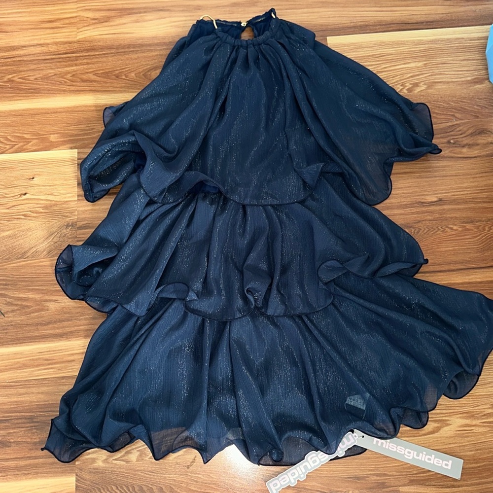 Navy Ruffle Dress